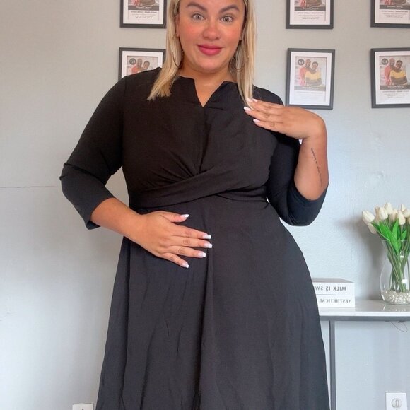 Cocktail Dress Black Long Sleeve Plus Size Xxl PLUS SIZE 2026  NEW - Picture 1 of 11